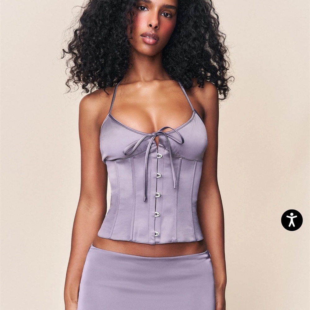 Danielle Guizio Lilac Corset Tank Top